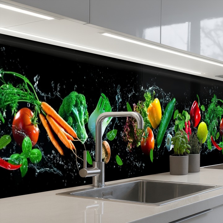 Кухненски панелЗащита за готварска печка, Против пръски, Термоустойчив 350x60 см