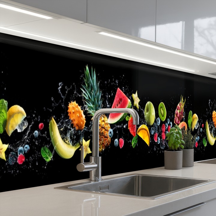 Кухненски панелЗащита за готварска печка, Против пръски, Термоустойчив 350x60 см