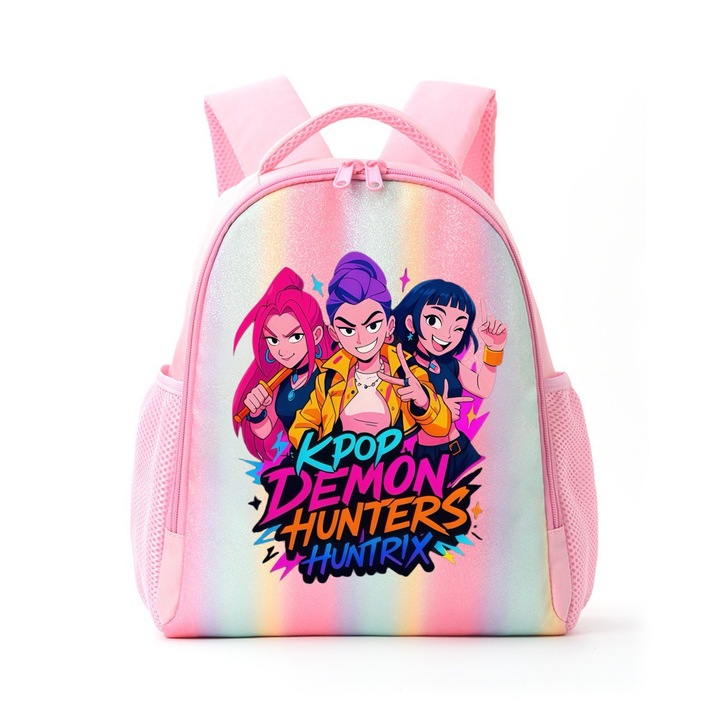Ghiozdan K-POP Witch Hunter, roz, 33x27x13cm, set usor si casual