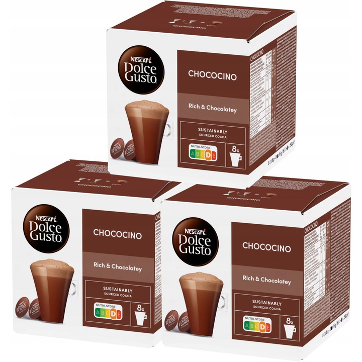 Capsule Chococino, Nescafe Dolce Gusto, 48 bucati, ciocolata cu lapte