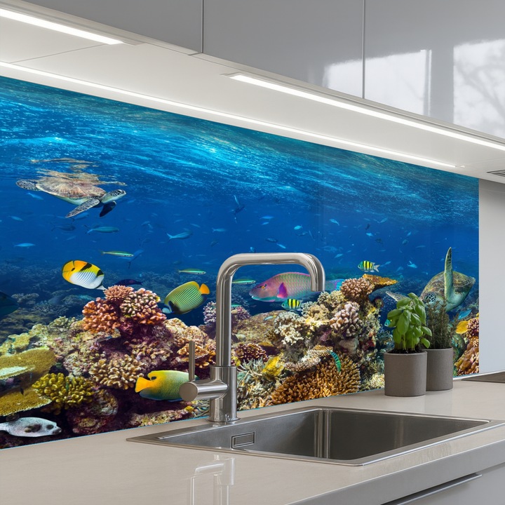 Кухненски панелЗащита за готварска печка, против пръски, термоустойчив 100x60 см