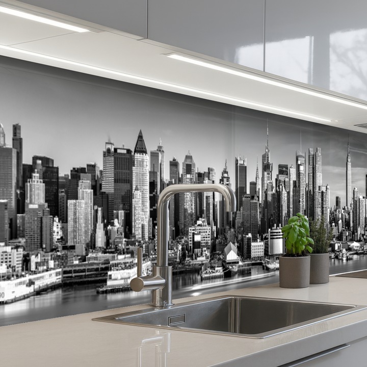 Пано за кухняЗащита за готварска печка, против пръски, термоустойчиво 500x80 см