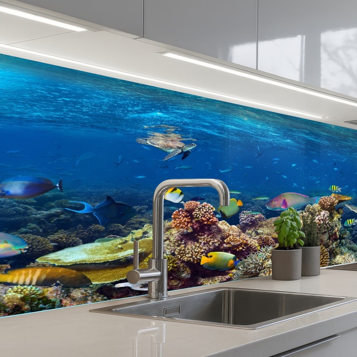 Panou bucatarieProtectie aragaz, Antistropi, Termorezistent 150x60 cm