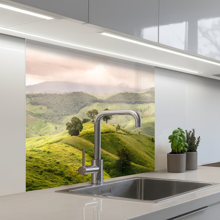 Пано за кухняЗащита за готварска печка, Против пръски, Термоустойчив 80x80 см