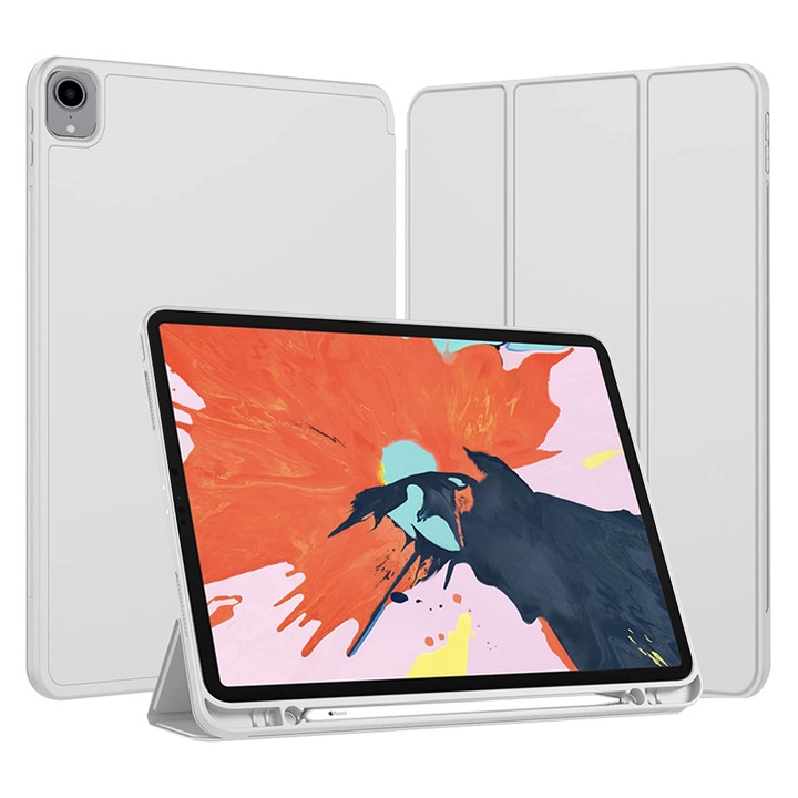 Защитен калъф, съвместим с iPad Pro 12.9 (2018/2020/2021/2022), TIM, сив