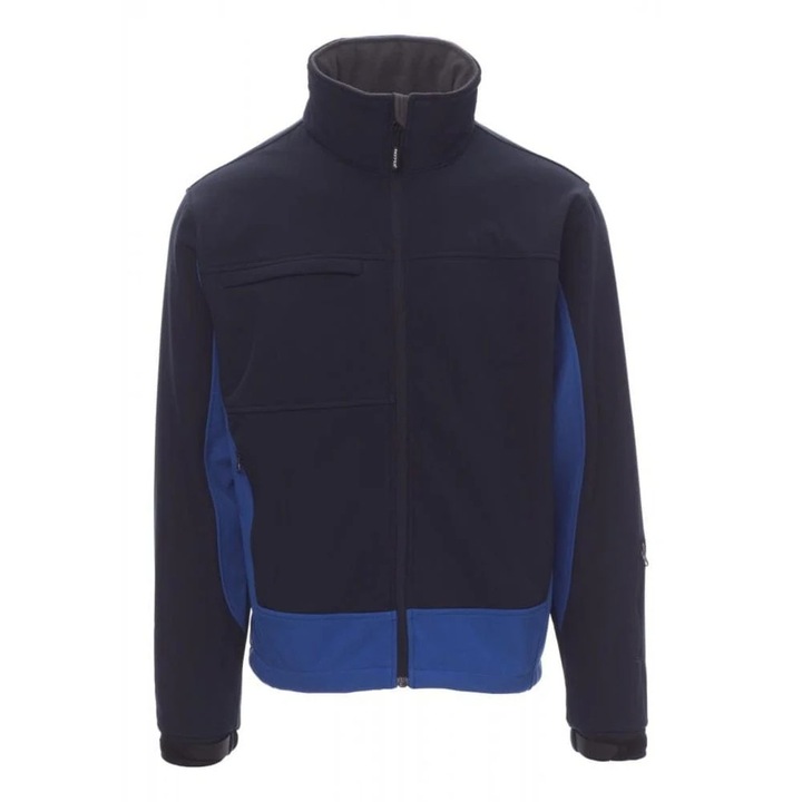 Jacheta softshell Payper Storm, 93% poliester, 7% elastan, impermeabilă, albastru marin/albastru regal, mărime XL