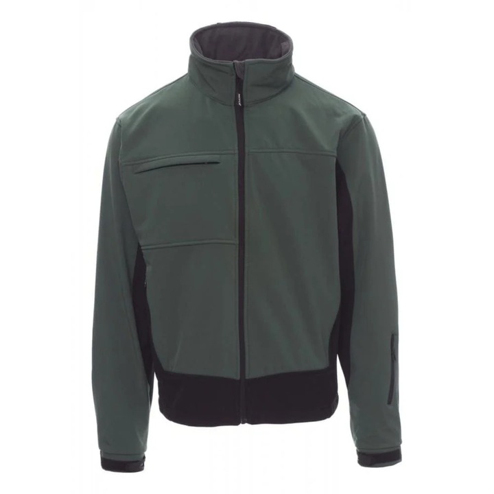 Jachetă softshell Payper Storm, 93% poliester, impermeabilă, verde/negru, mărime XL