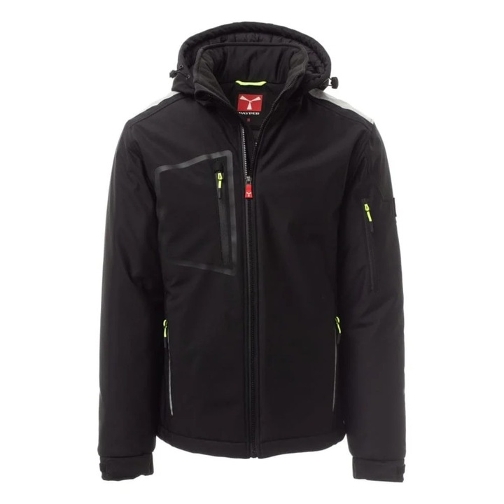 Jachetă softshell PAYPER Stream Pad, 2XL, impermeabilă, respirabilă, neagră