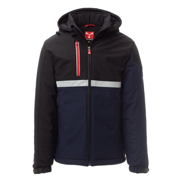 Jacheta softshell de iarna Payper Wise Pad, 78% Nylon + 22% Elastan Soft Shell, Navy Blue/Black, marime M M