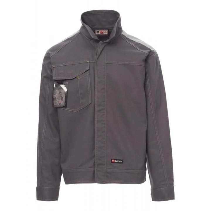 Jachetă de lucru Payper, 100% bumbac, benzi reflectorizante, Smoke, 3XL