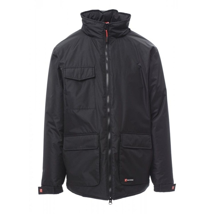 Jacheta de iarnă Payper Renegade Mid, poliester pongee ripstop, negru/gri metalizat, mărime L