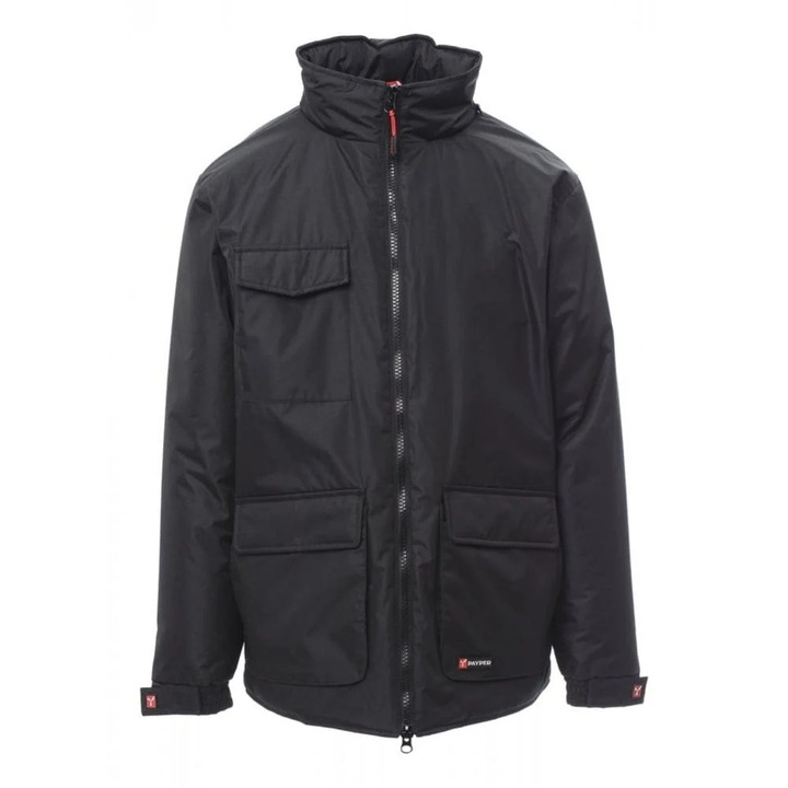 Jachetă de iarnă Payper Renegade Mid, unisex, 100% poliester, negru/gri metalic, mărime XL