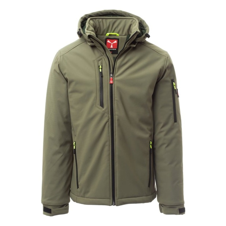 Jacheta softshell de iarna Payper Creek Pad, 70% Bumbac + 30% Poliester, Military Green/Green, marime S S