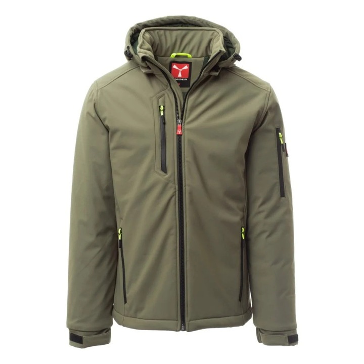 Jacheta softshell de iarna Payper Creek Pad, 70% Bumbac + 30% Poliester, Military Green/Green, marime L L