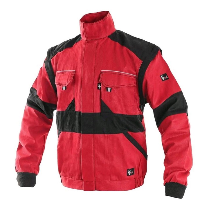 Jacheta de lucru Lux Eda, 100% Bumbac, Rosu/Negru, marime 64 64