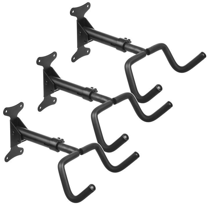 Suport pentru biciclete/suport de perete Maclean, orizontal, otel, sarcina maxima 30 kg, MC-431, 3 bucati