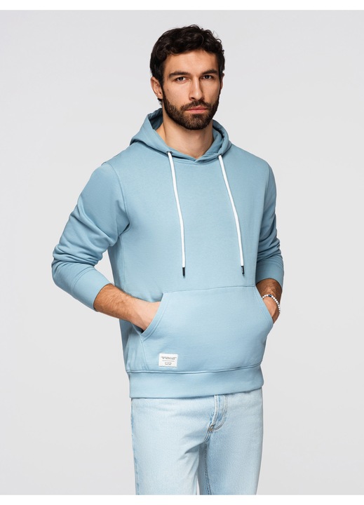 Hanorac uni BASIC OMBRE OM-SSBN-0270, Albastru deschis