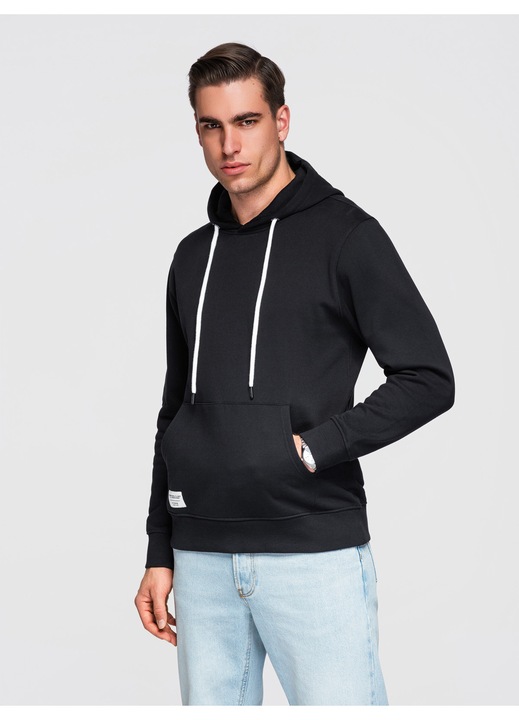 Hanorac uni BASIC OMBRE OM-SSBN-0270, Negru