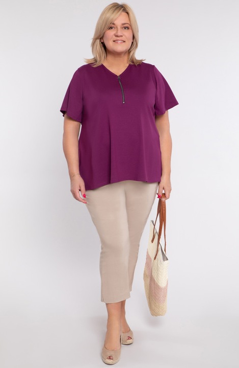 Bluza mov cu fermoar