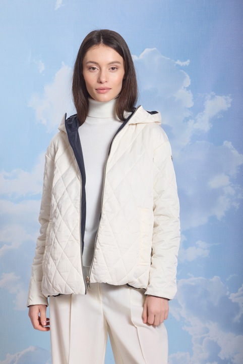 Geacă dama MADZERINI LERA reversibilă, albastru închis/bej, mărimea 48