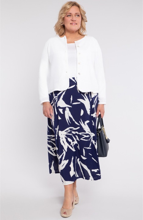 Fusta bleumarin cu model alb