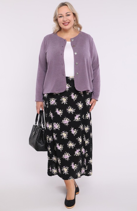 Fusta neagra cu imprimeu floral