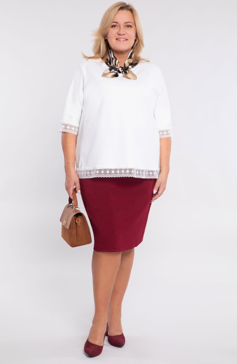 Fusta dreapta clasica bordo