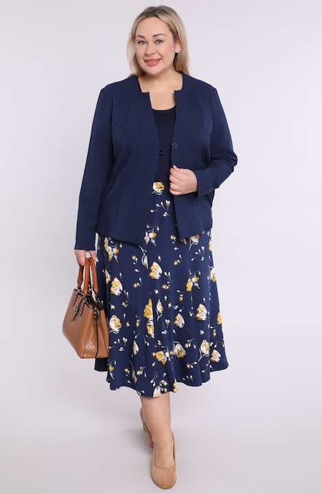 Fusta bleumarin cu flori galbene