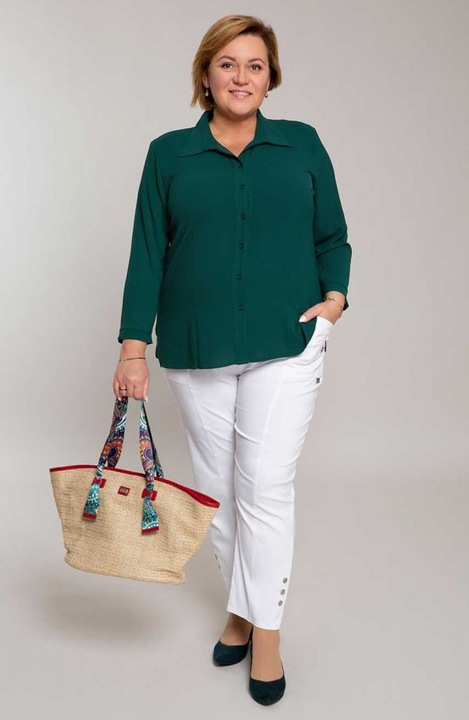 Дълги бели панталони с джобове