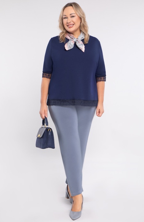 Pantaloni din tricot MDR24, gri, mărime 56-58, material elastic