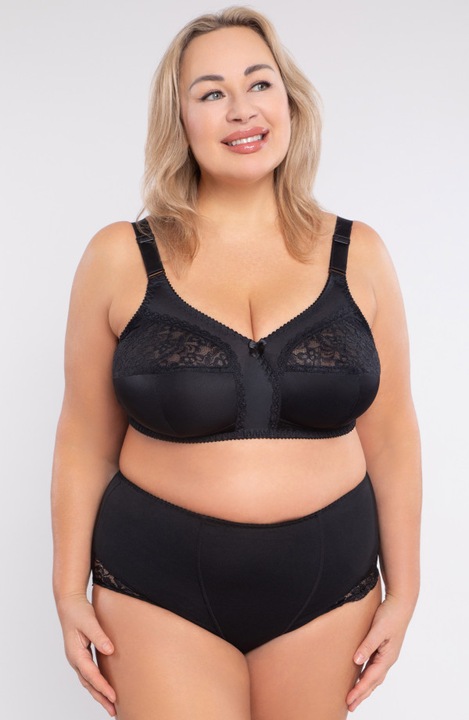 Sutien negru MDR24 fără armatură, dantelă, 105J EU