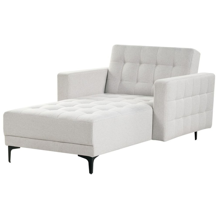 Sezlong Beliani, gri deschis, extensibil, 189x107cm