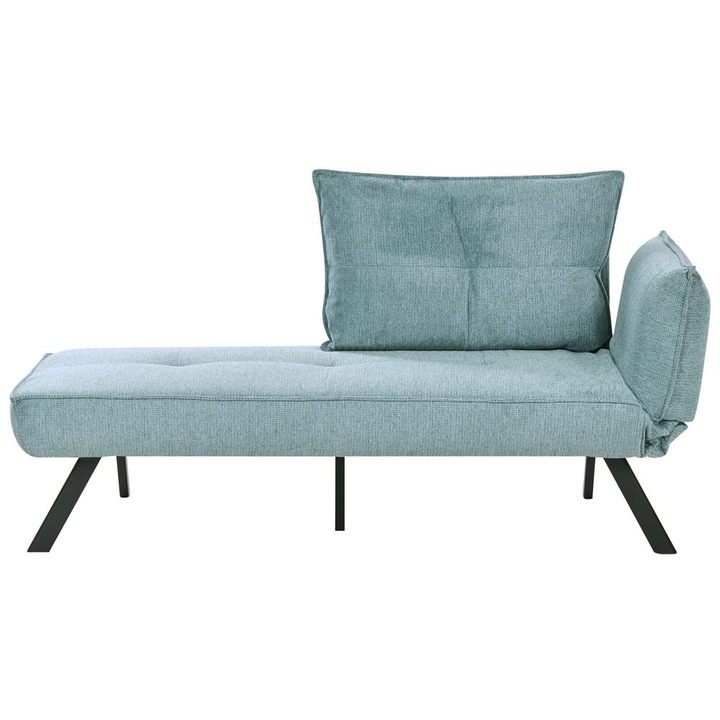 Sezlong drept Rocamadour, Beliani, albastru deschis, tapiterie rezistentă la apă, dimensiuni 150-187x72cm