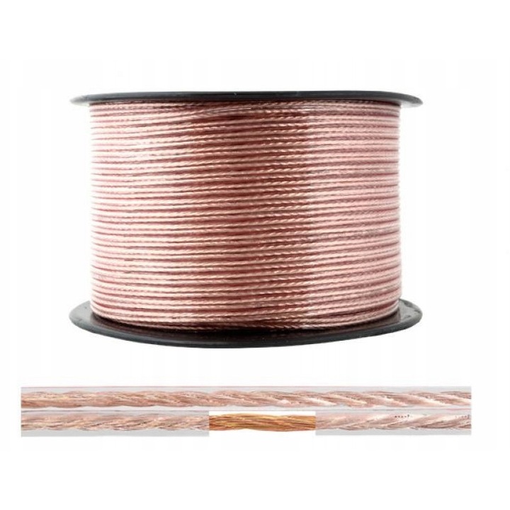 Lexton audiokábel, 2x2mm, OFC réz, 100m, kiváló minőségű audio rendszerekhez