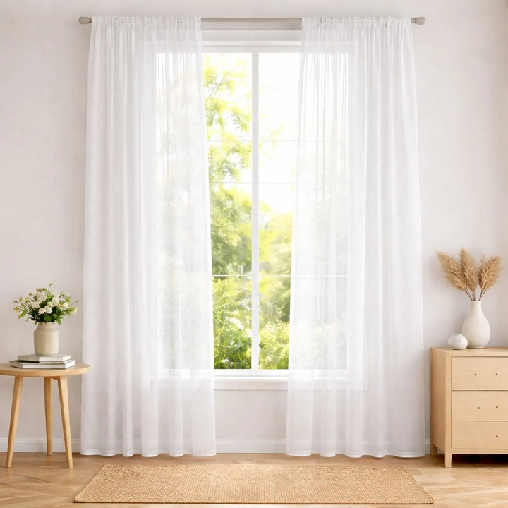 Бяла тюлена завеса 140x260см