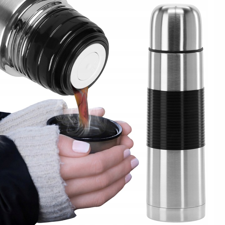 Termos de voiaj ATOS, 750ml, otel inoxidabil, maner anti-alunecare, etans