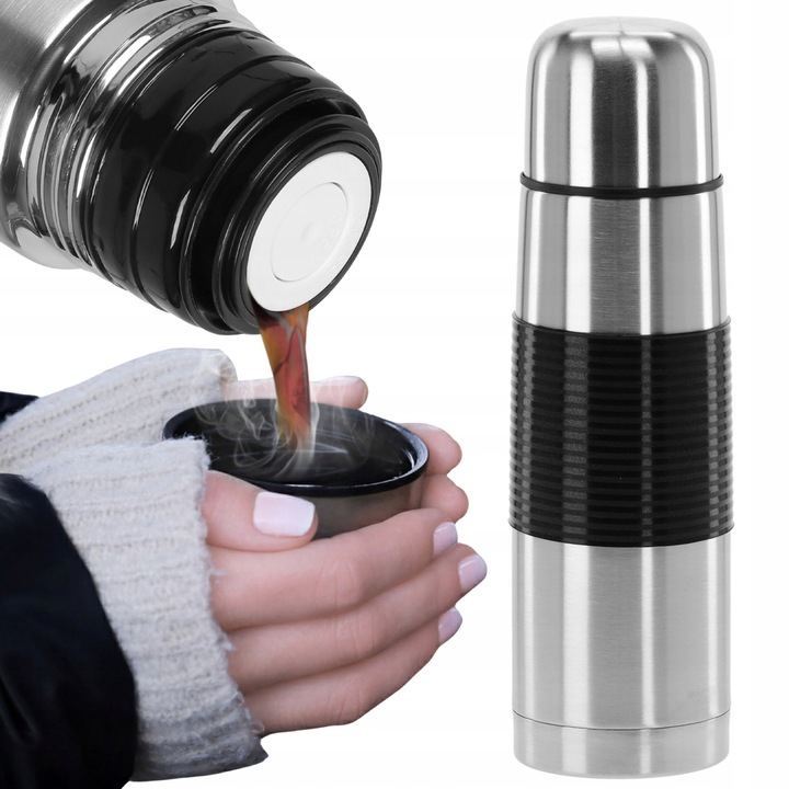 Termos de calatorie ATOS, 500ml, inox, maner anti-alunecare, etans