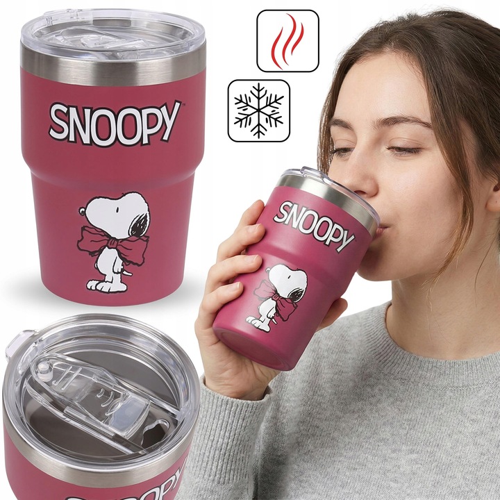 Cana Termica Disney Snoopy Fistaszki, 470 ml, Malin, Design Atractiv
