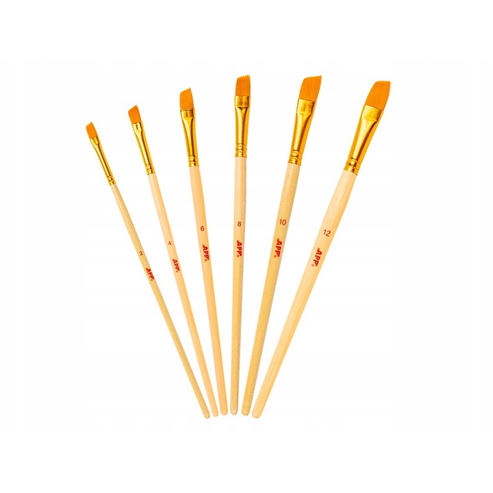 Set pensule plate din par, APP, 6 bucati