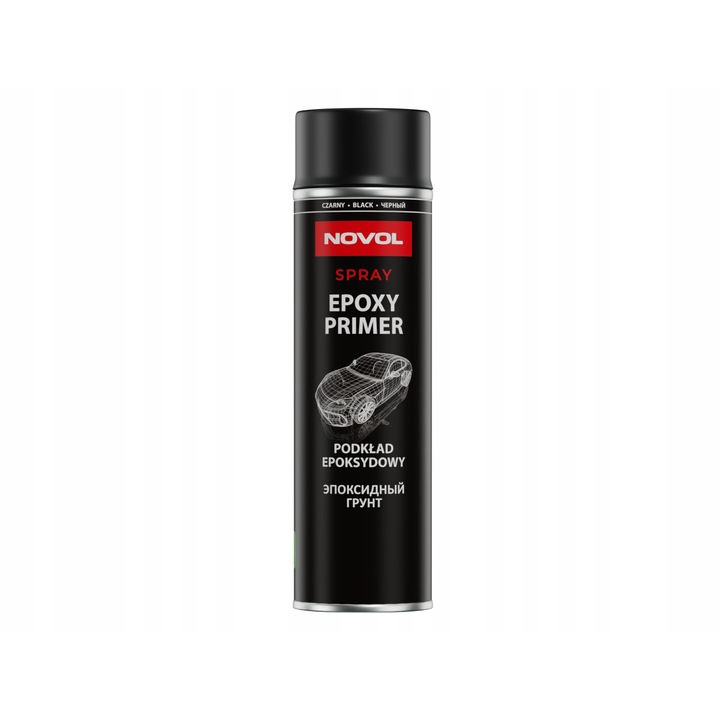 Vopsea auto, Novol, spray epoxidic antikoroziv, 500ml, negru