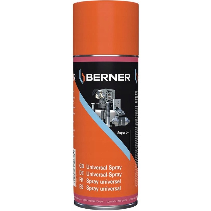 Berner univerzális kenőanyag, Super 6+, 400ml, véd a korrózió ellen, tisztítja és karbantartja a fém elemeket