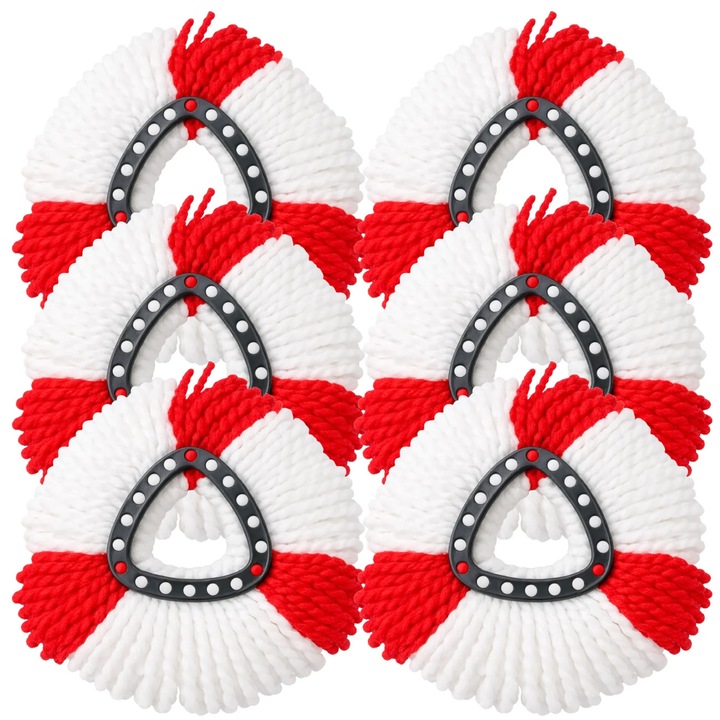 Set 6 Rezerve mop rotativ, Edibazzar, Super absorbant, 36cm