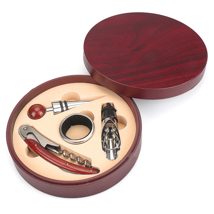 Комплект за отваряне на вино HANIPOL, 4 елемента, кръгла опаковка