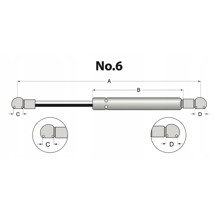 Gázrugó, Stabilus, L max-585mm, suw-250mm, 425N