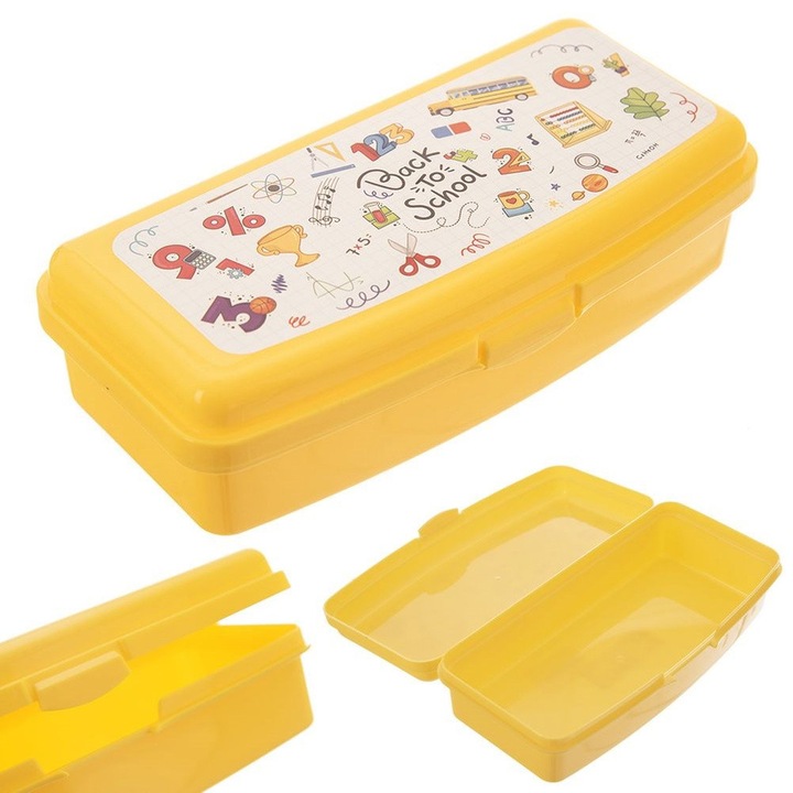 Cutie alimentara Artemis, pojemnik sniadaniowy, 21x9,5x5,5cm, 500ml, galben