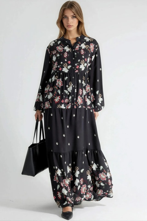 Rochie Maxi, HiCCUP, Decolteu in V, Multicolor