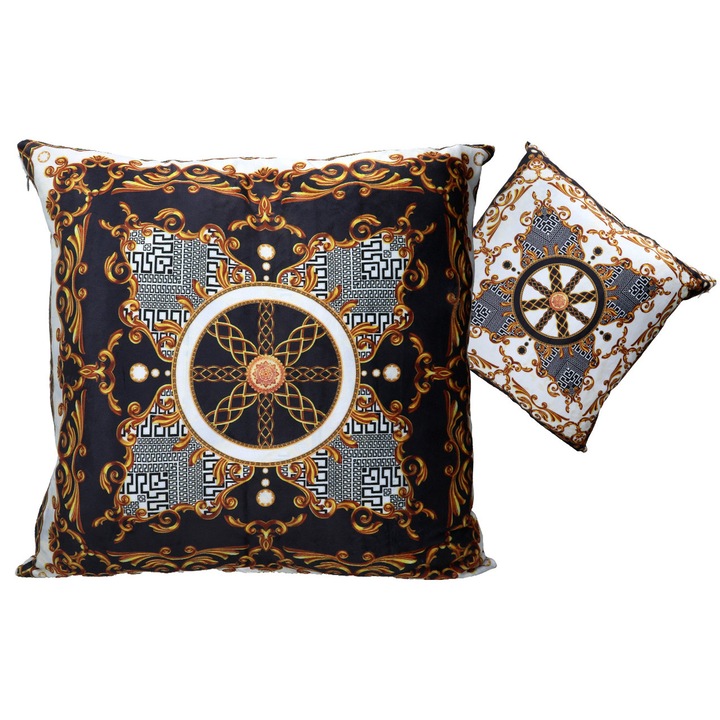 Díszpárna CARMANI, 4-es modell, bársony, élénk színek, cipzárral