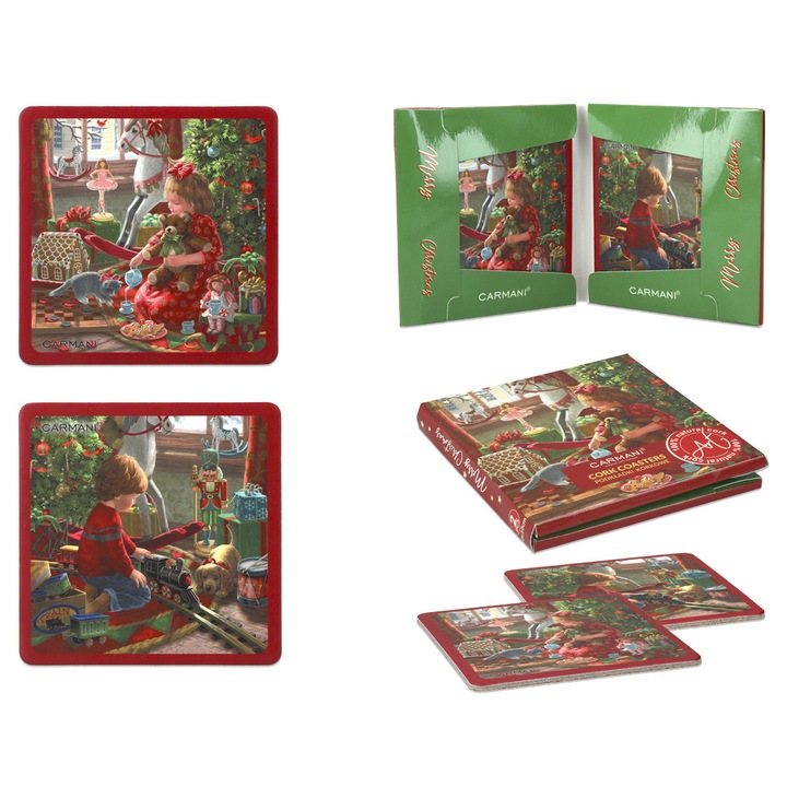 2 db parafa alátét készlet, CARMANI, karácsony, felületvédelem, natúr