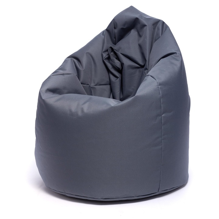 Fotoliu Ecopuf Sako Pouf Sessel, Gri, L, 70x110cm, pentru Interior si Exterior