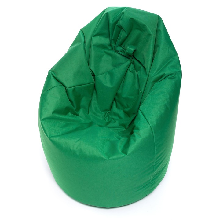 Pouf Sako Ecopuf XL Verde, Fotoliu Tip Sac pentru Interior si Exterior, Dimensiune 85x135 cm